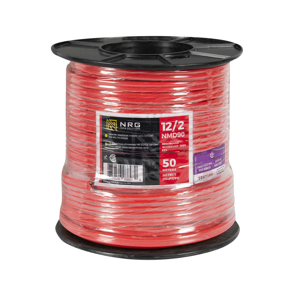 Interior Electrical Wire NMD-90, 12/2 Red 50 m