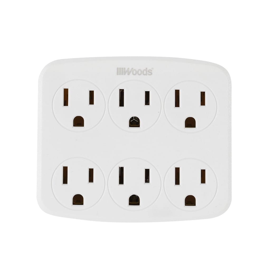 6-Outlet Wall Adapter White