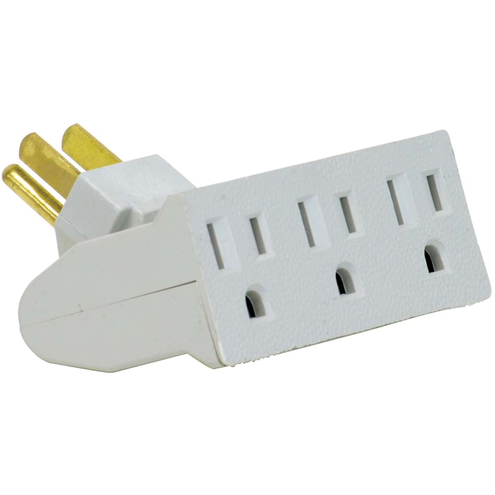 3-Outlet Wall swivel Adapter White