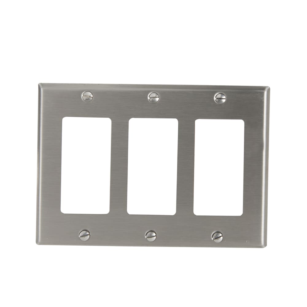 Plaque triple en inox Decora