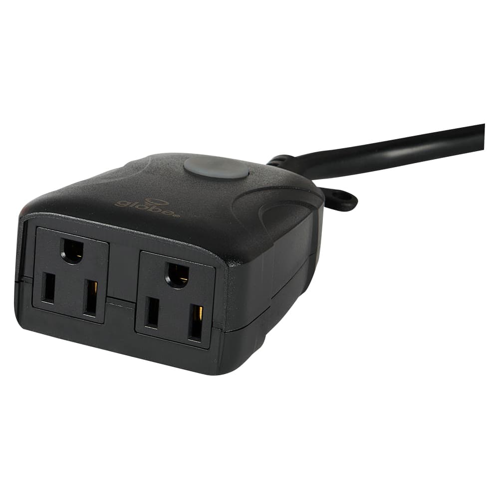 Multiprise intelligente noire à 2 prises