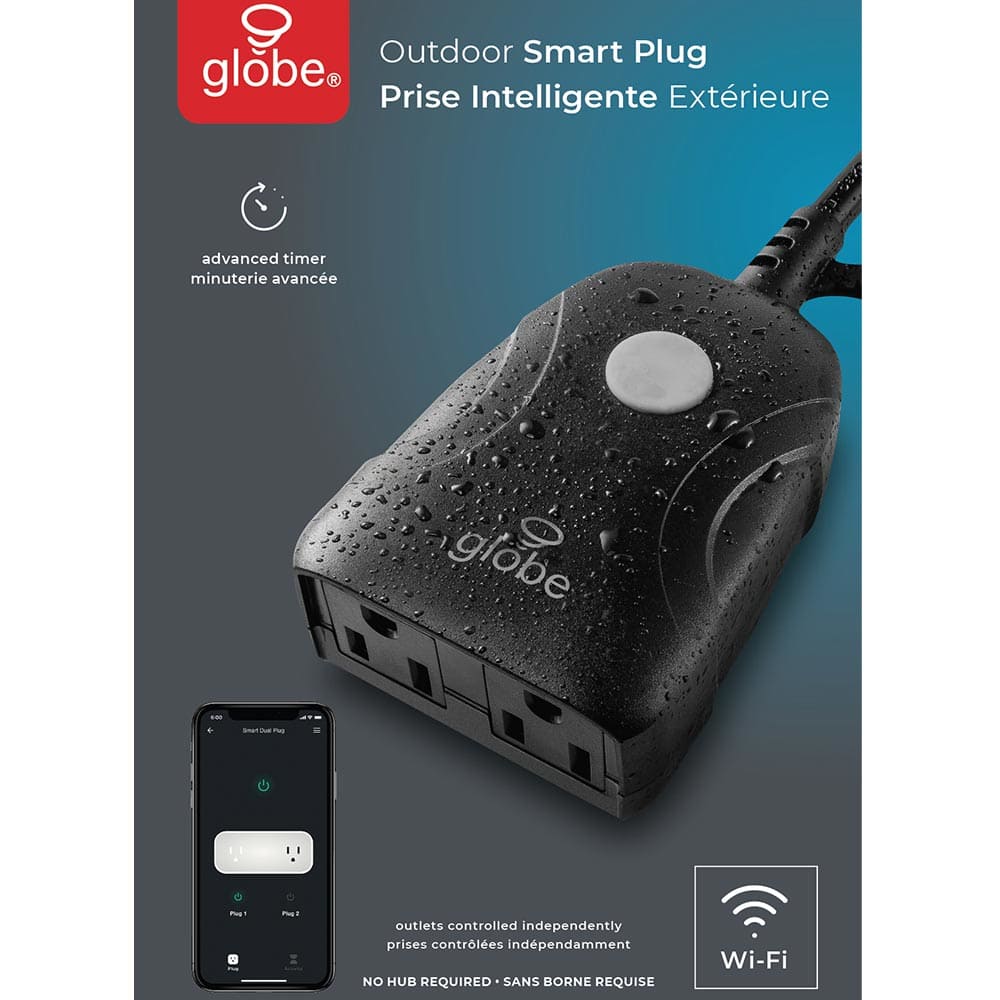 Multiprise intelligente noire à 2 prises