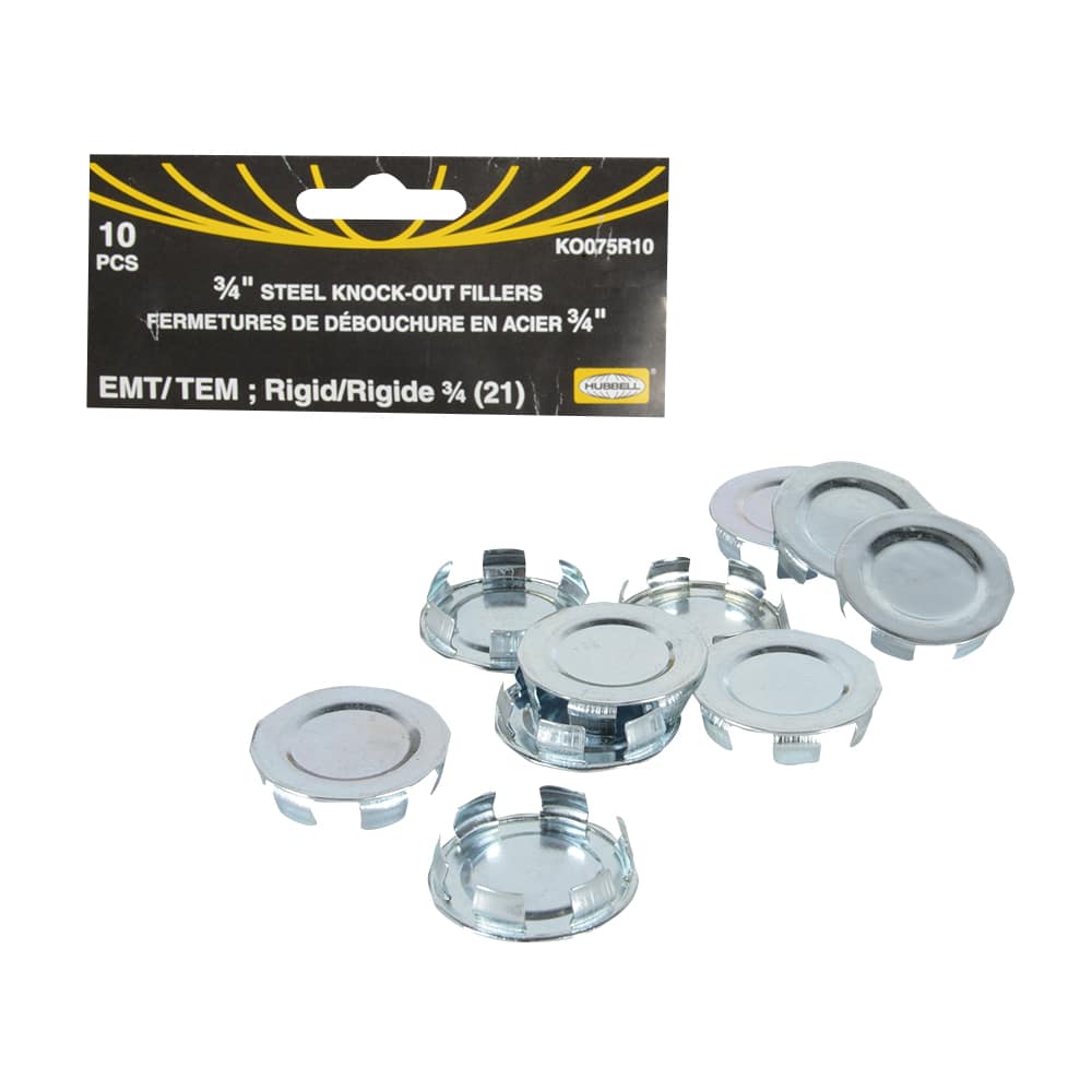 Bouchons en acier pour panneau d'entrée électrique 3/4 po Pqt/10