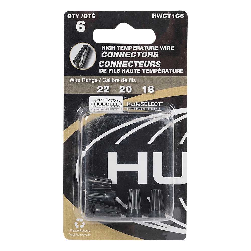 Connecteurs de fils haute température n° 29 noir Pqt/6