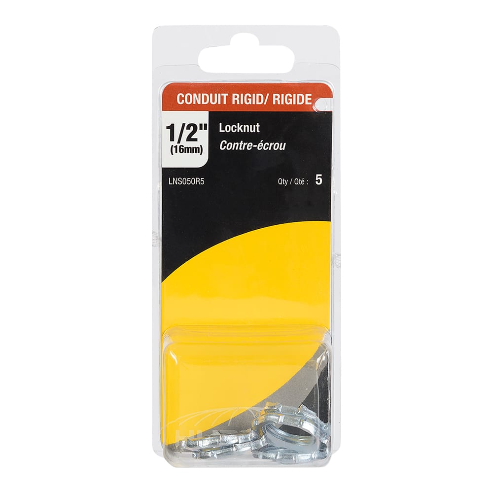 Contre-écrous de blocage pour boîte électrique 1/2 po Pqt/5 HUBBELL