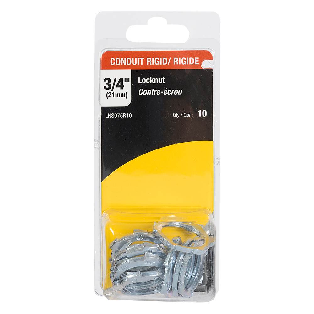 Contre-écrous de blocage pour boîte électrique 3/4 po Pqt/10 HUBBELL