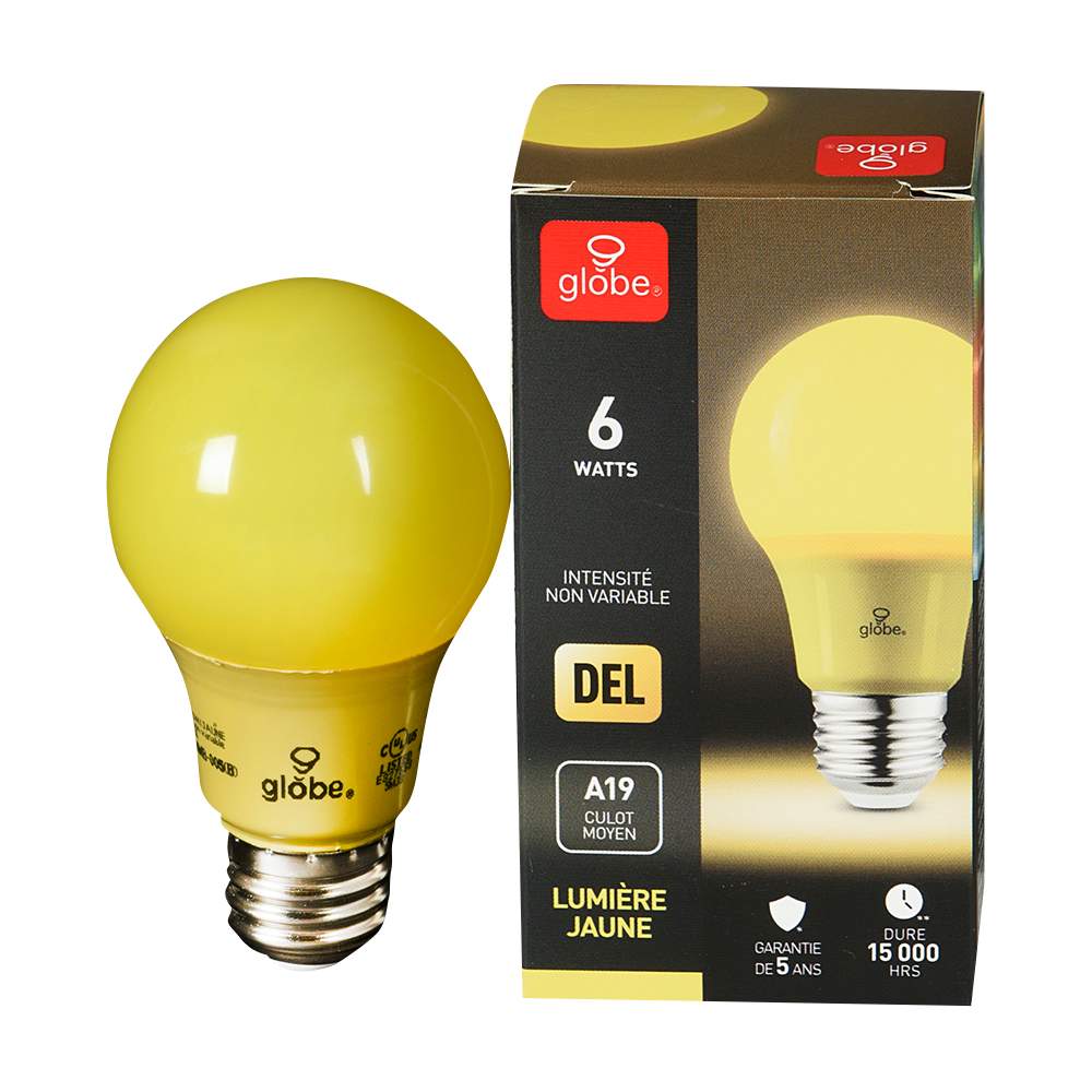 Ampoule DEL A19 jaune 5 W