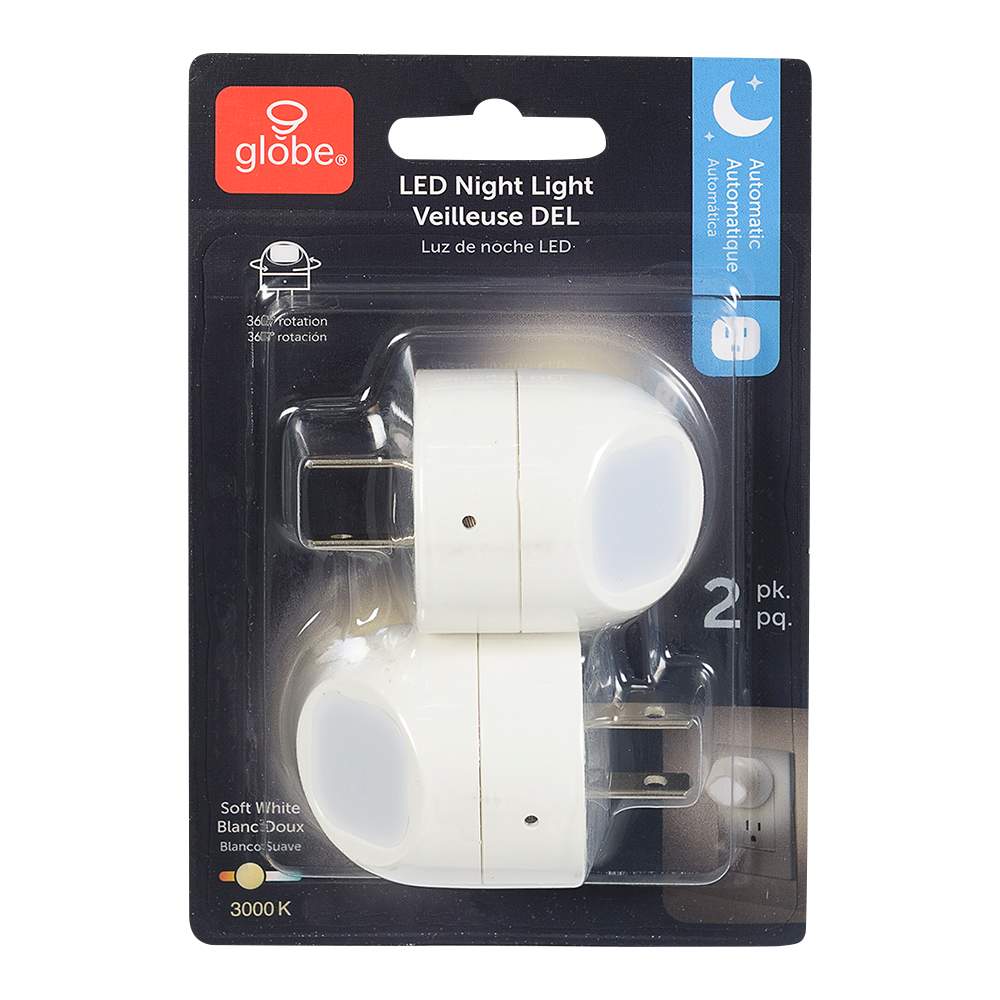GLOBE ELECTRIC Directional LED Night Lights Pkg/2