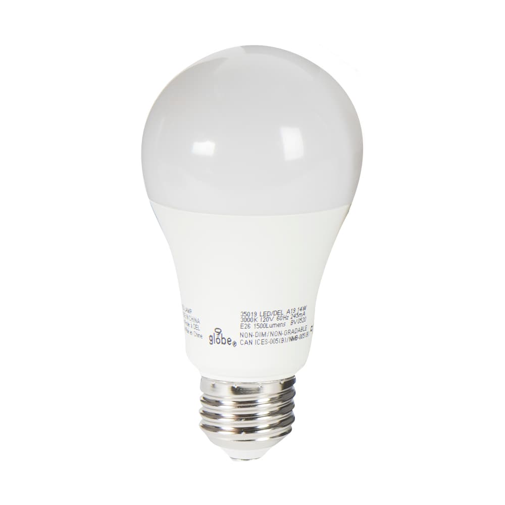 Ampoule DEL A19 blanc chaud 14 W Pqt/6