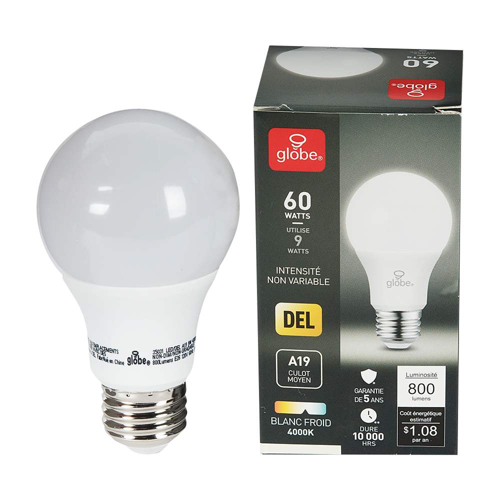 A19 LED Light Bulb Cool White 9 W
