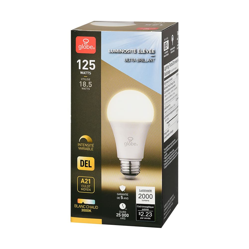 Ampoule DEL A21 blanc chaud 18,5 W