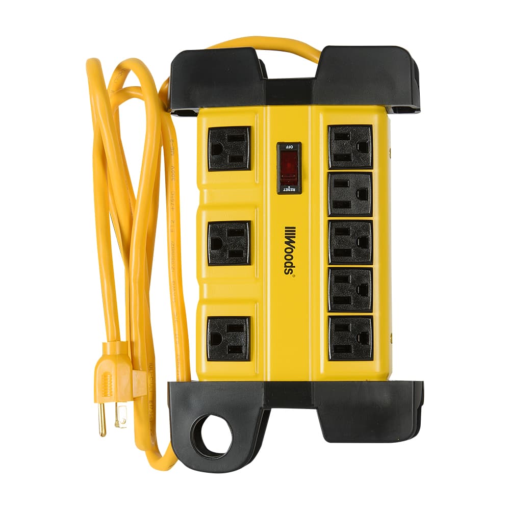 8-Outlet Power Bar Yellow 6 ft.