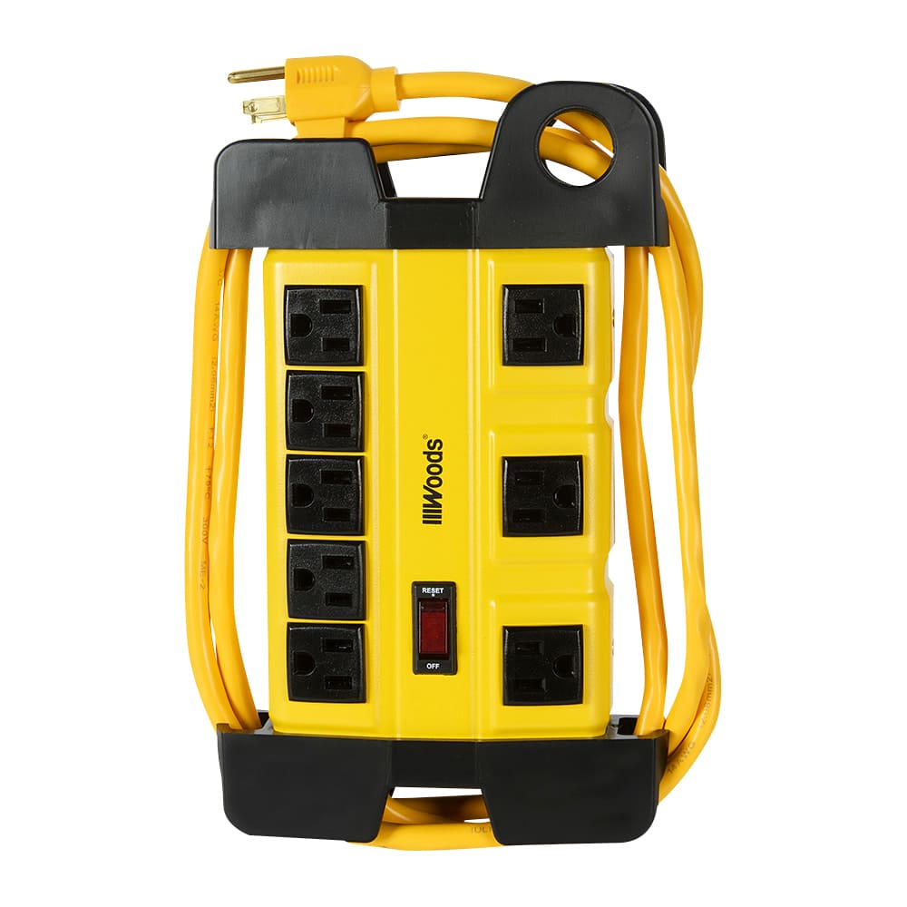 Barre d'alimentation jaune à 8 prises 6 pi