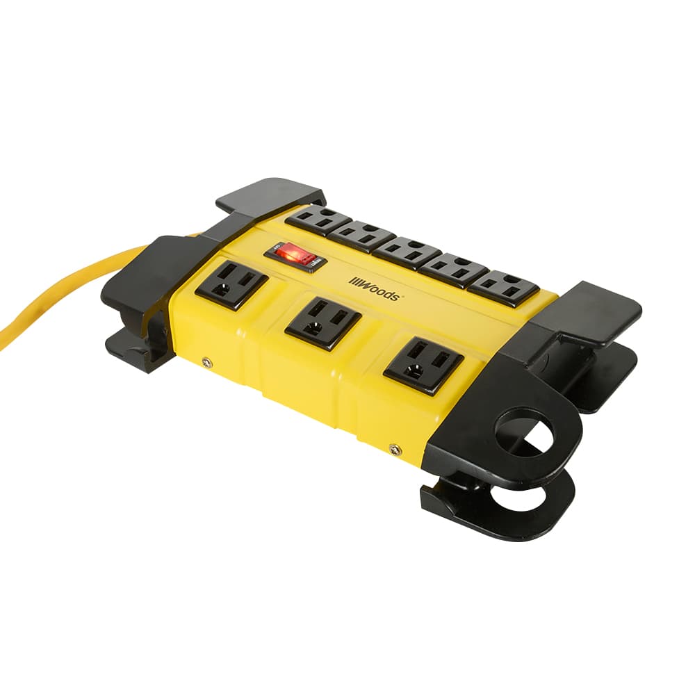 Barre d'alimentation jaune à 8 prises 6 pi