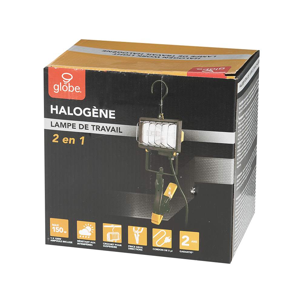 Lampe de travail halogènes à pince 150 W