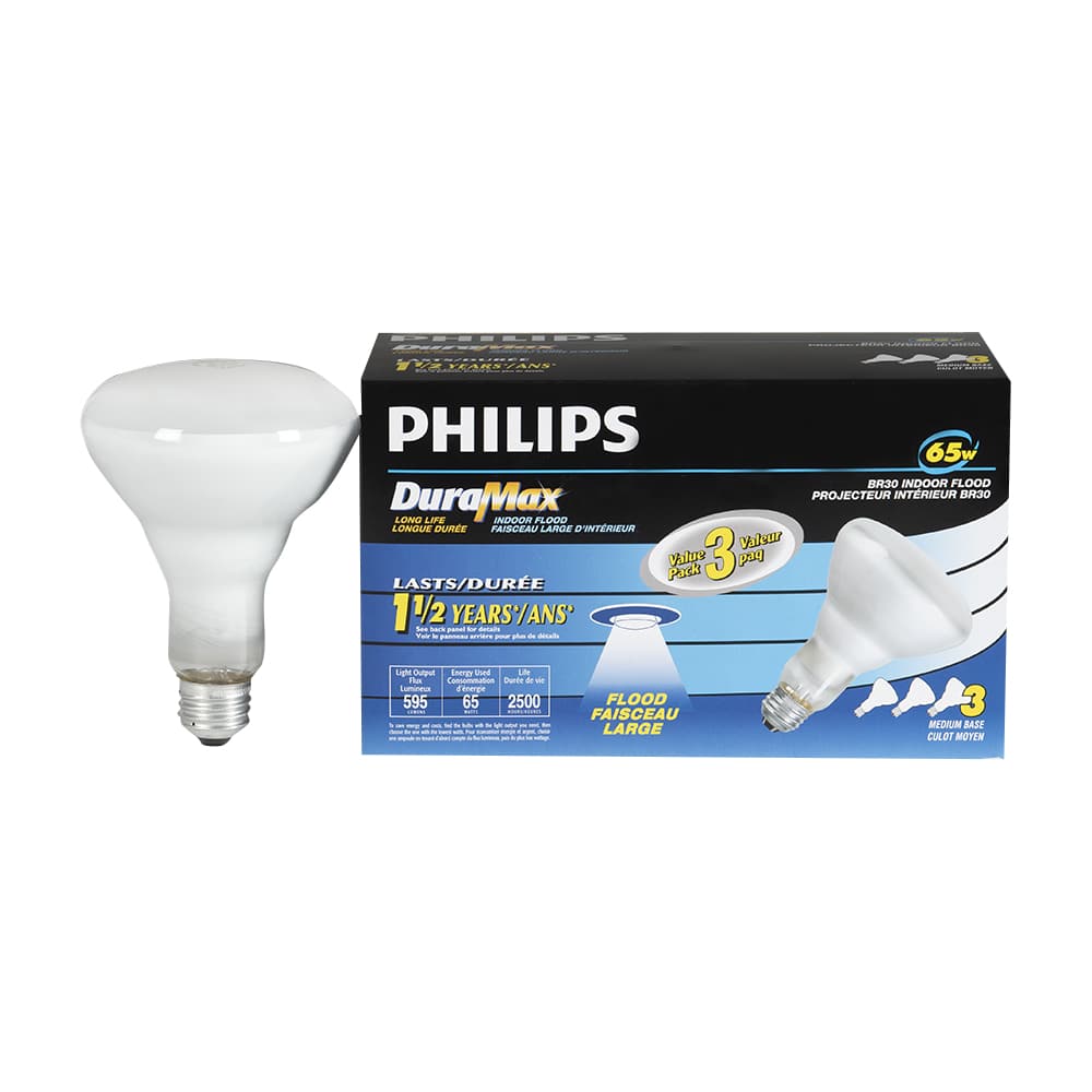 Ampoules-réflecteurs BR30, 65 W Pqt/3