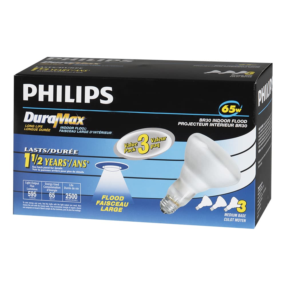 Ampoules-réflecteurs BR30, 65 W Pqt/3