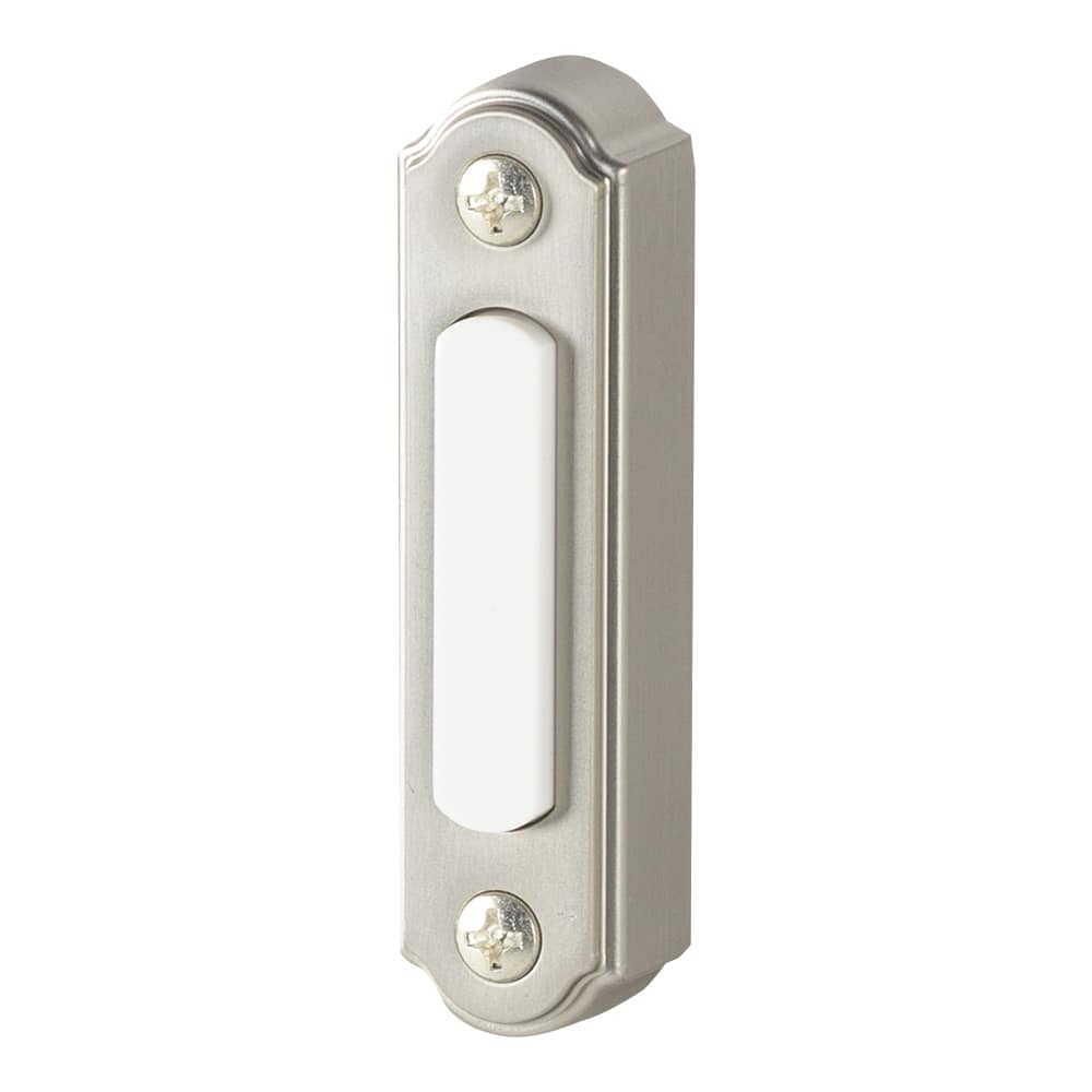 Bouton de sonnette lumineux en métal câblé nickel