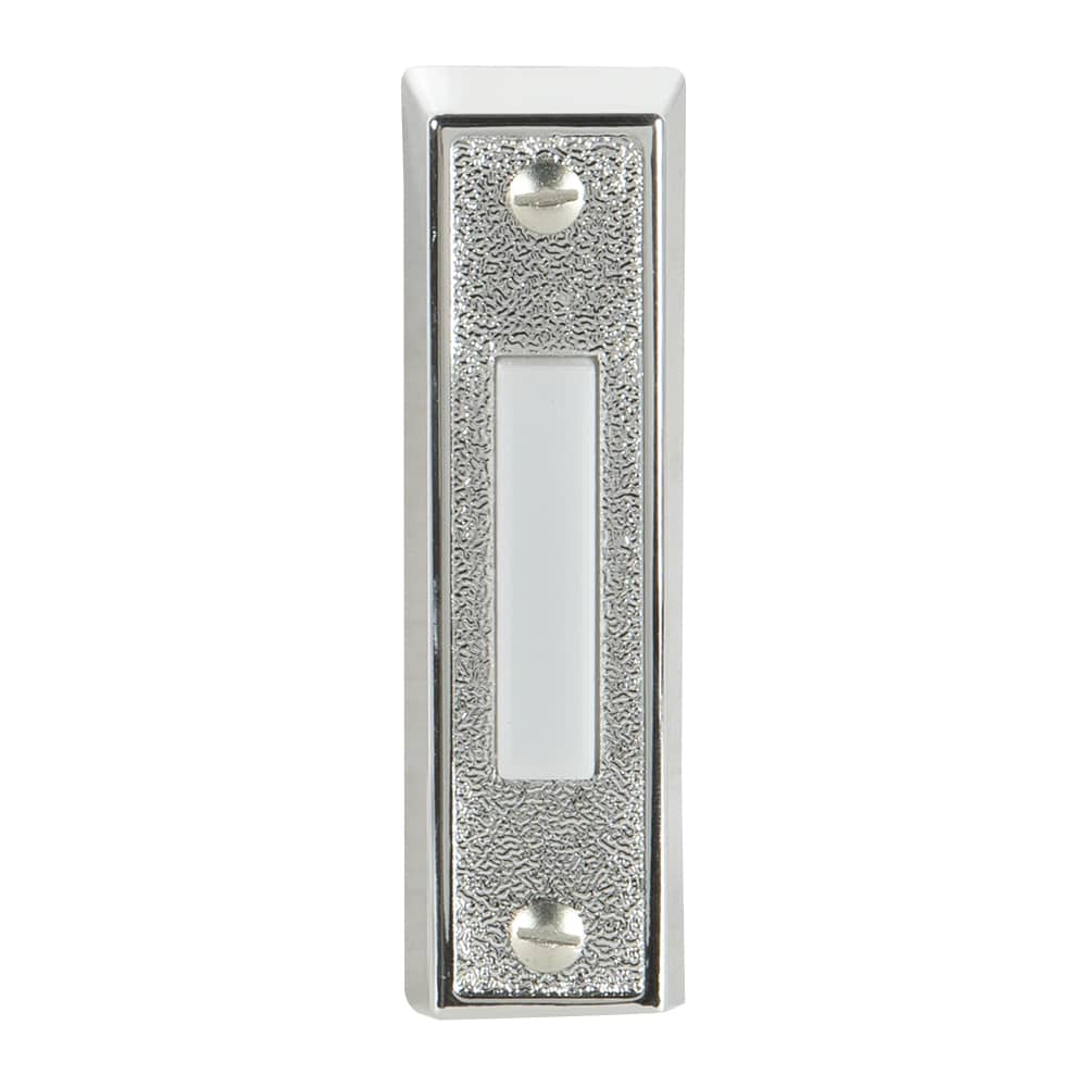 Bouton de sonnette lumineux câblé argent