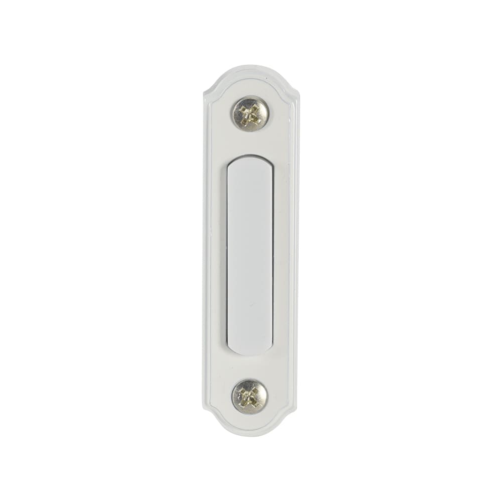 Bouton de sonnette lumineux en métal câblé blanc