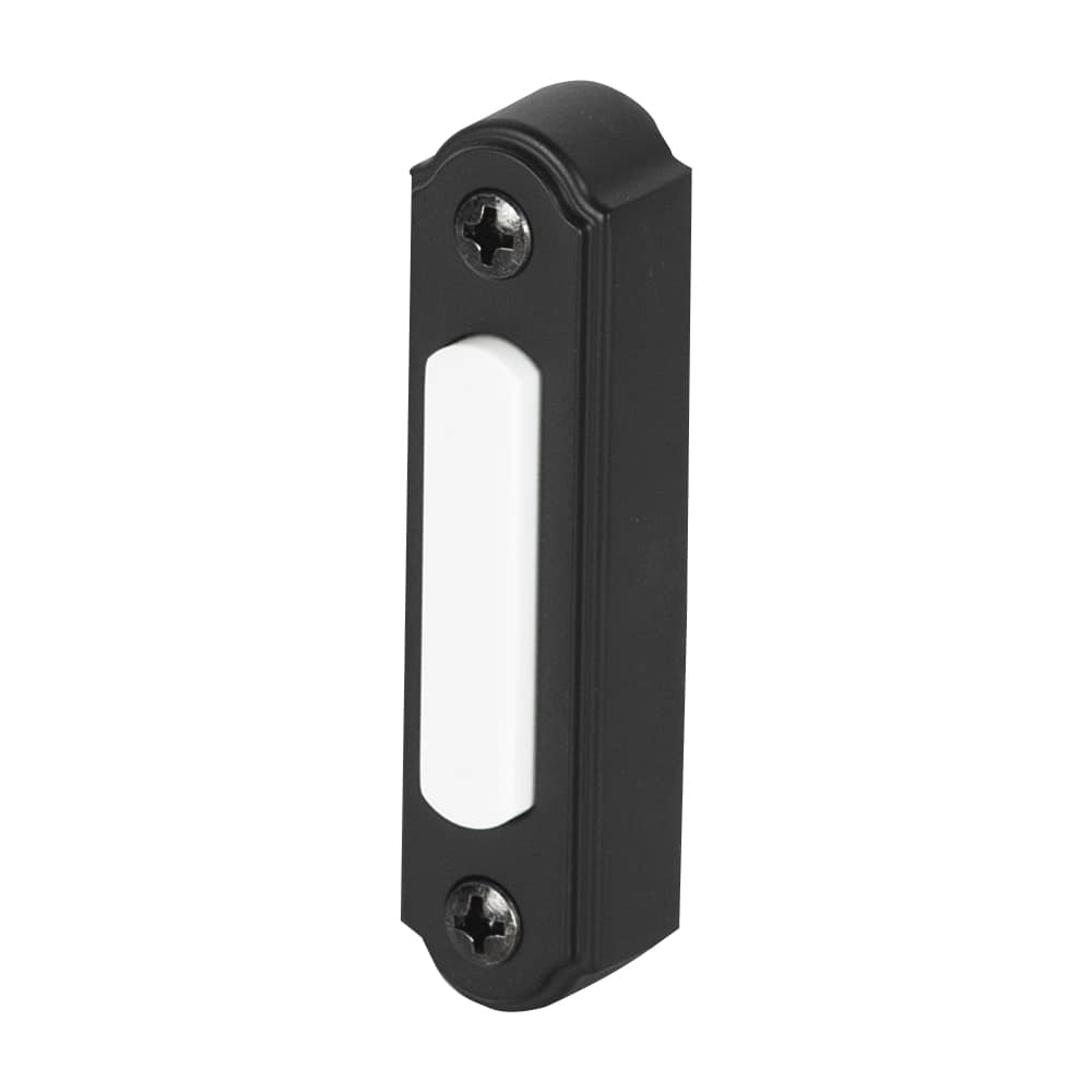 Bouton de sonnette lumineux en métal câblé noir