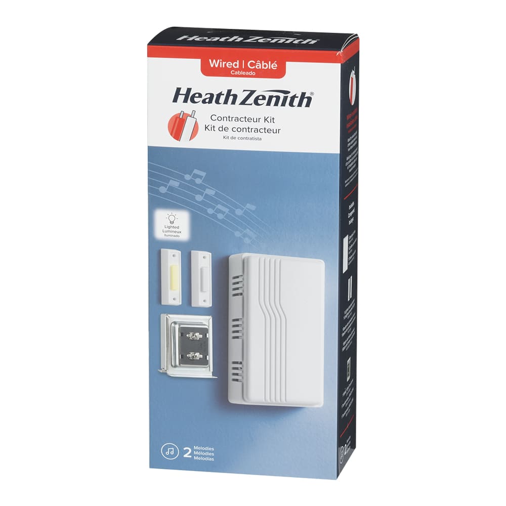 Carillon et bouton de sonnette câblé blanc