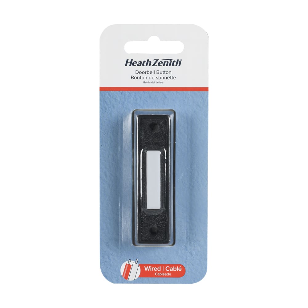 Bouton de sonnette câblé noir