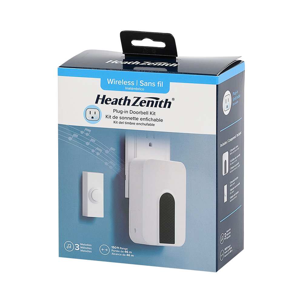 Wireless Plug-In Doorbell with Push Button White