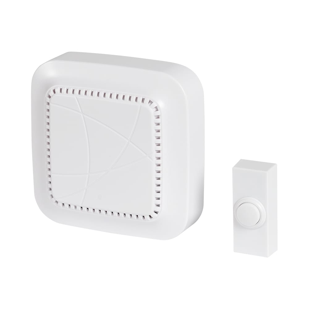 Carillon et bouton de sonnette sans fil blanc