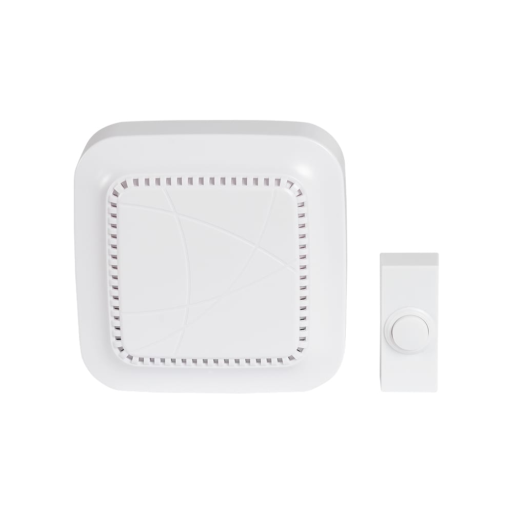 Carillon et bouton de sonnette sans fil blanc