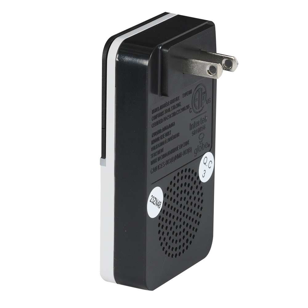 Carillon et bouton de sonnette sans fil branchable blanc et noir