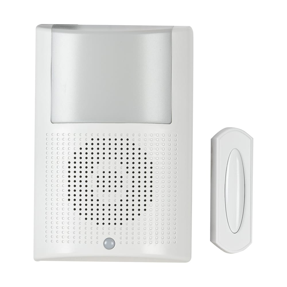Wireless Night Light Plug-In Doorbell with Push Button White