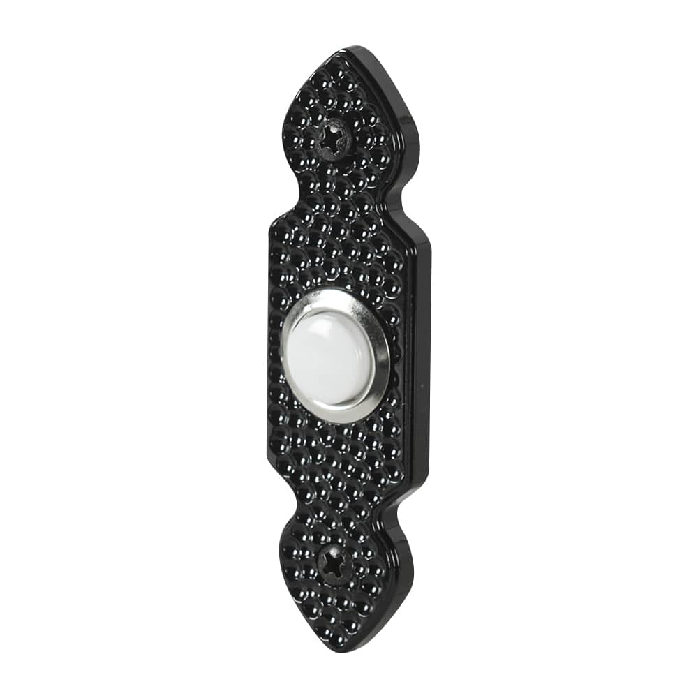 Bouton de sonnette lumineux câblé noir