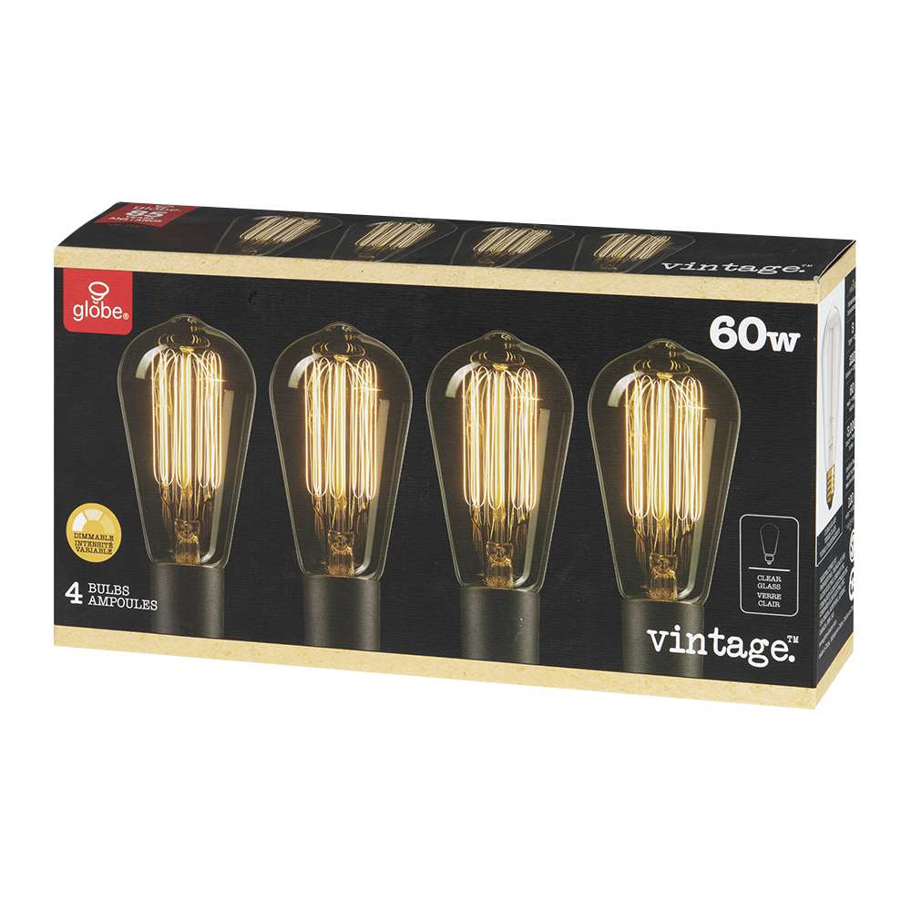 Ampoules incandescentes Vintage S60 Pqt/4