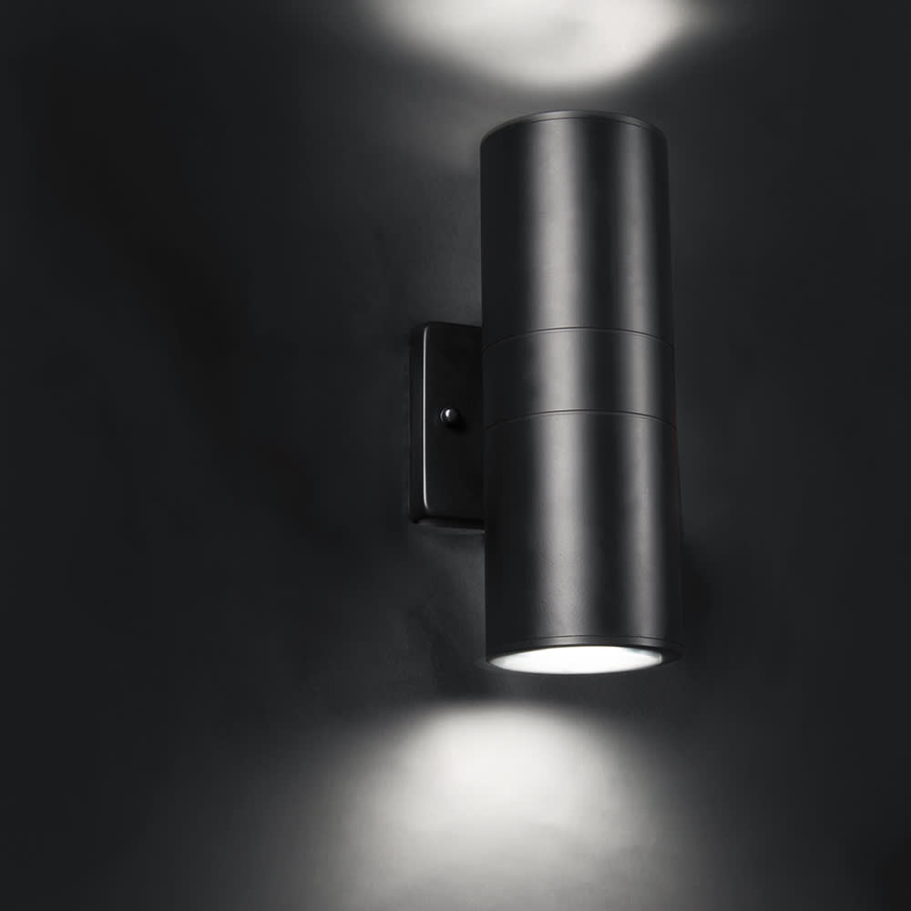 Applique murale d'extérieur Cilindro noire 2 lumières VERTUO