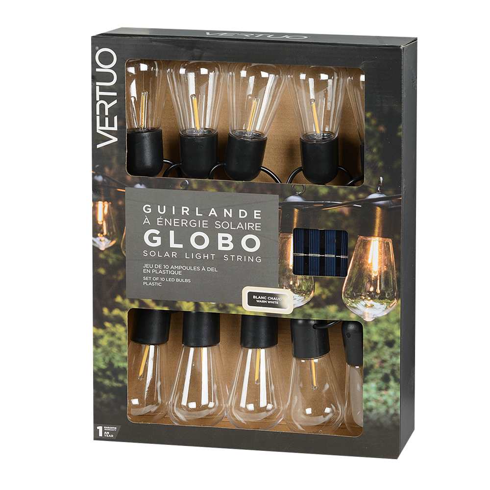 Guirlande à énergie solaire globo VERTUO