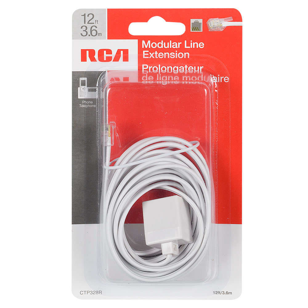 Cordon prolongateur de ligne téléphonique 12&nbsp;pi