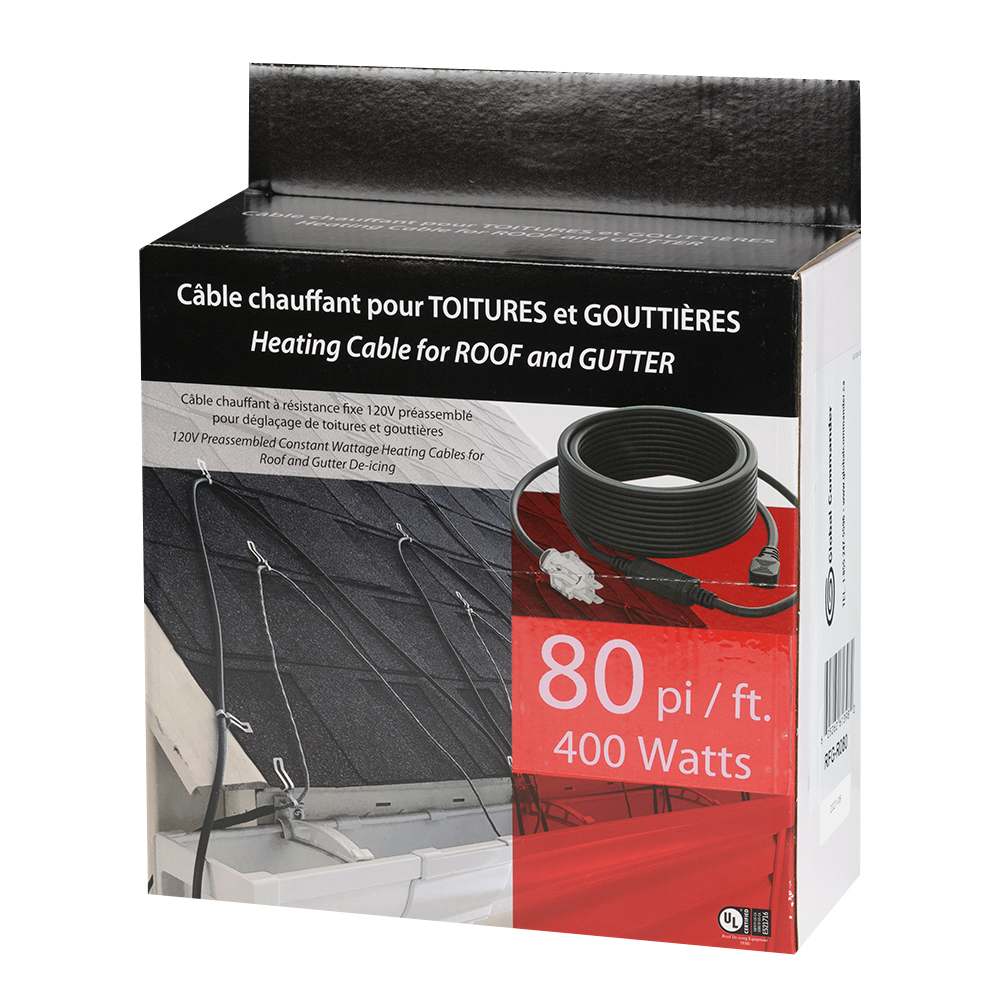 GLOBAL COMMANDER Heating Cable for Roof and Gutter 80&nbsp;ft.
