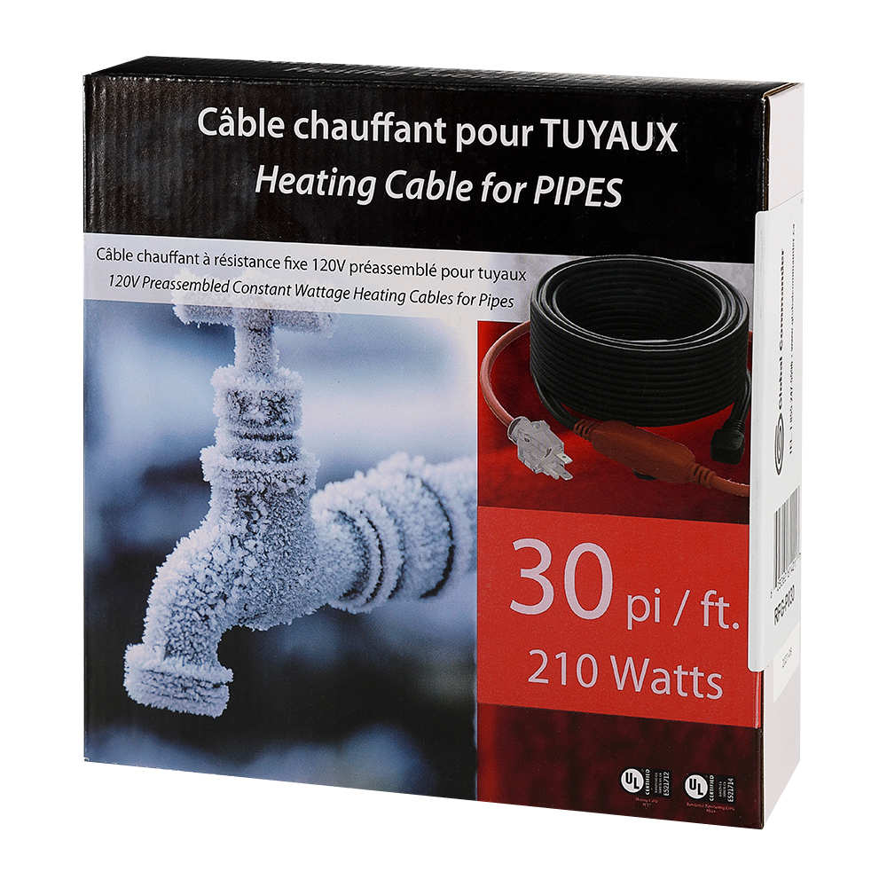 Câble chauffant pour tuyau 30&nbsp;pi GLOBAL COMMANDER