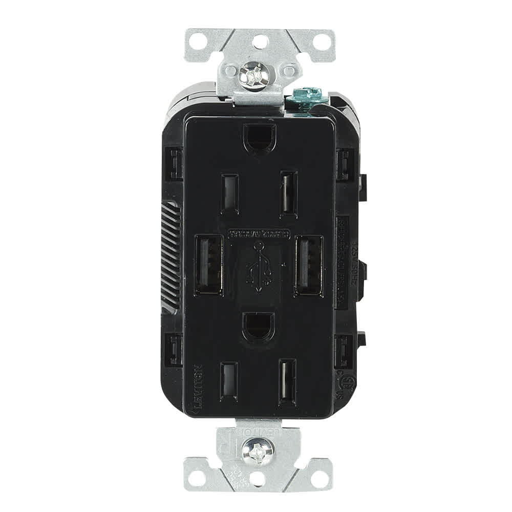 Secure Electrical Outlet Decora 15 A + 2 USB Ports