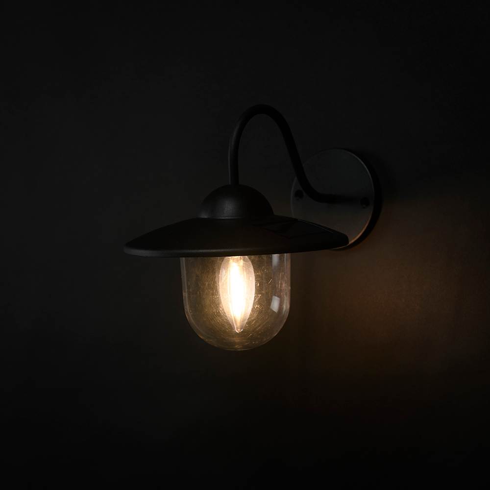 VERTUO Farmhouse Solar Wall Light Black