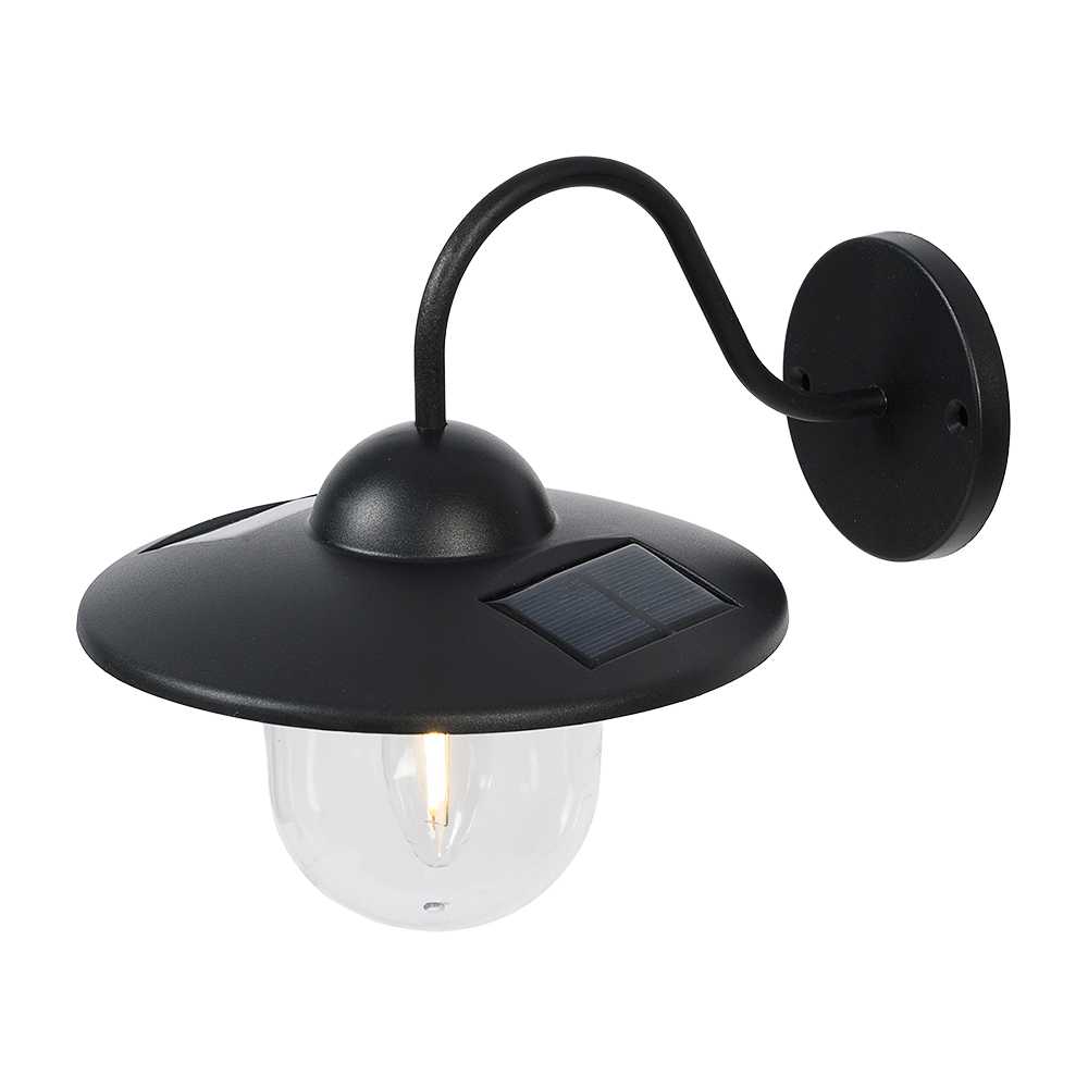VERTUO Farmhouse Solar Wall Light Black