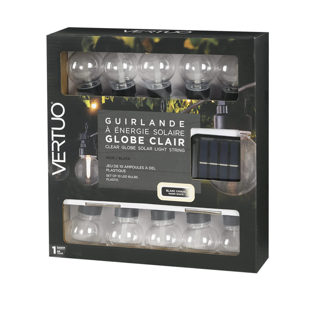 Guirlande à énergie solaire globe clair VERTUO