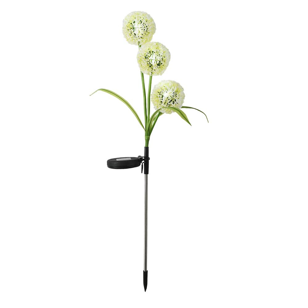 Lampe solaire sur piquet à DEL Fleurs blanches VERTUO
