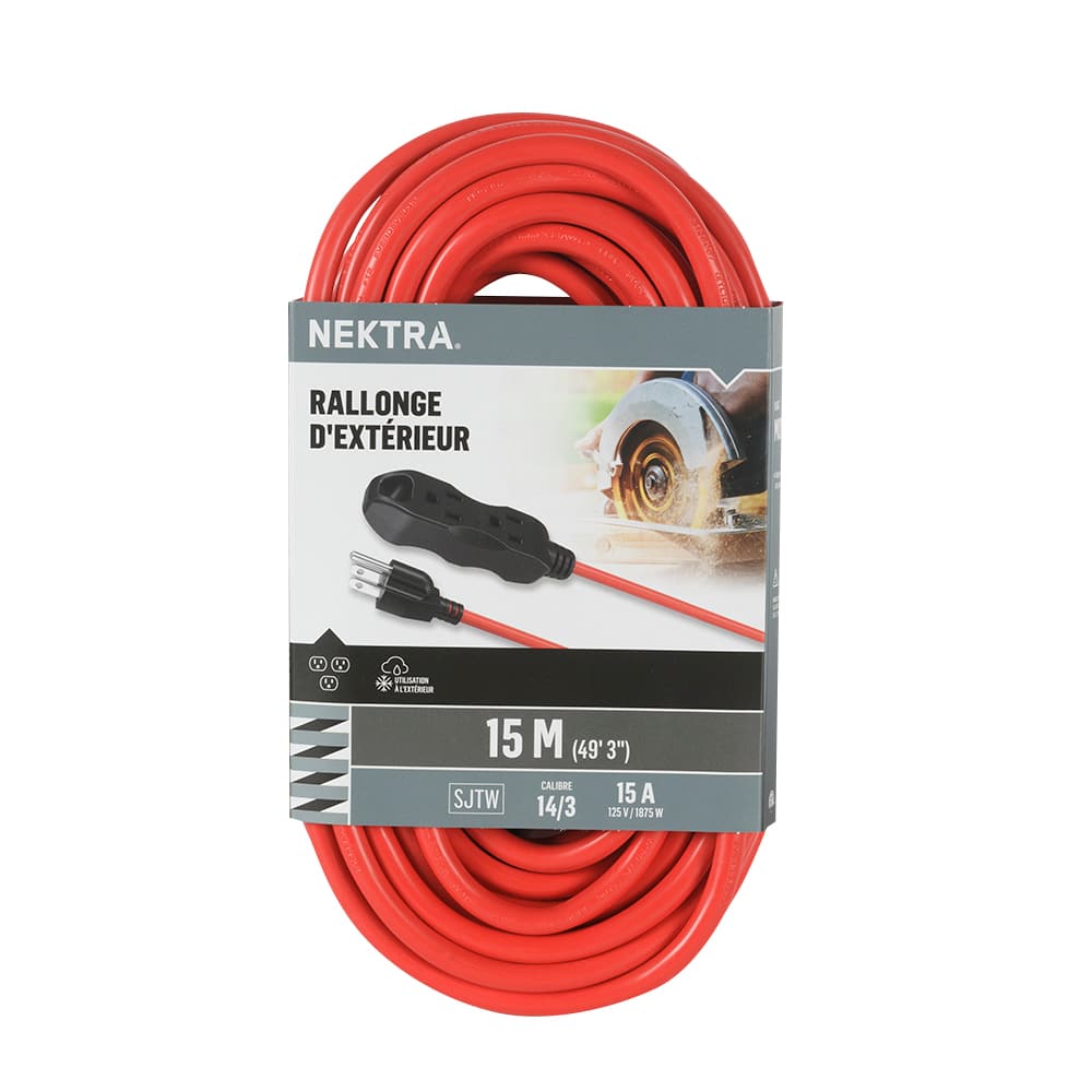 NEKTRA Outdoor Extension Cord 15 m