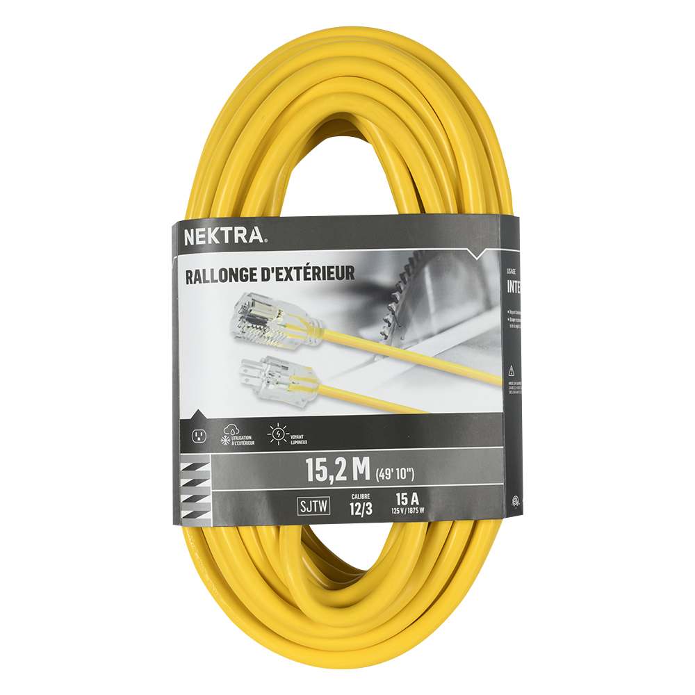 NEKTRA Outdoor Extension Cord 15.2 m