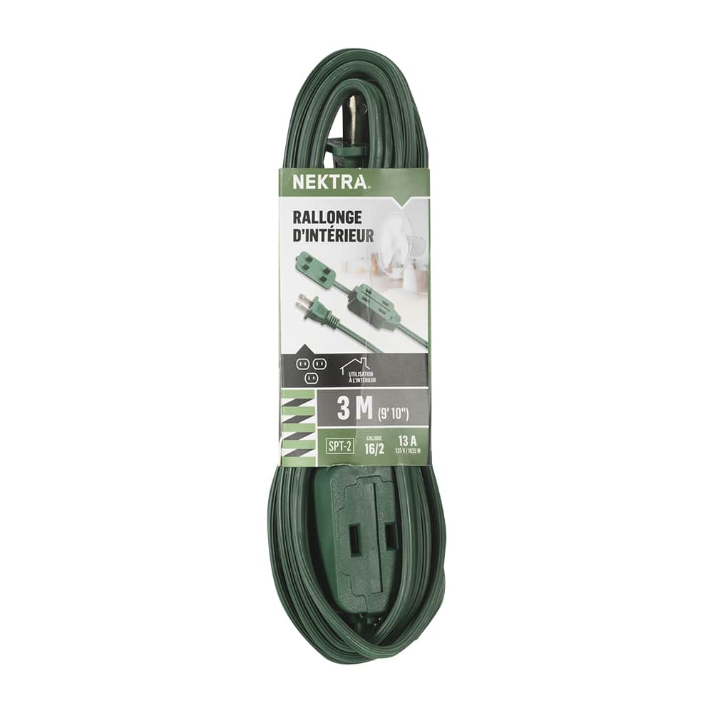 NEKTRA Indoor Extension Cord 3 m