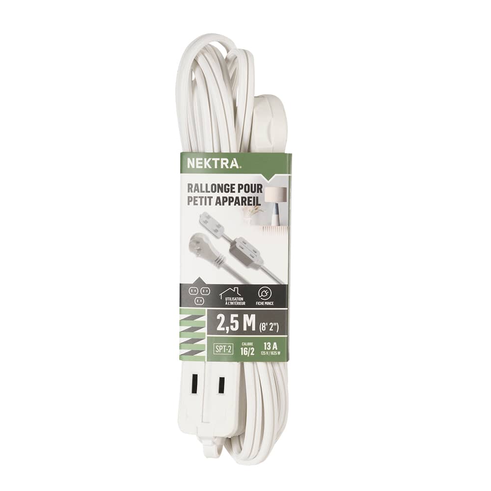 NEKTRA Indoor Small Devices Extension Cord 2.5 m