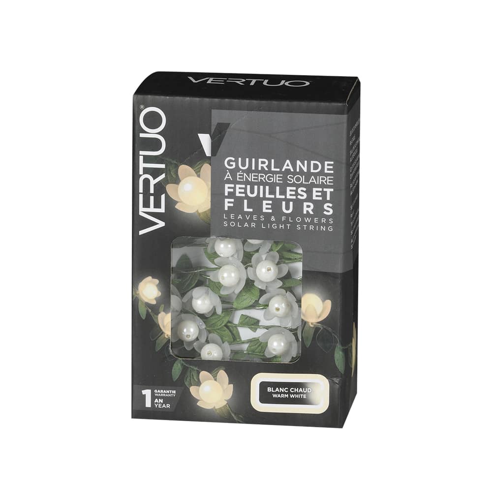 Guirlande à énergie solaire feuilles et fleurs VERTUO