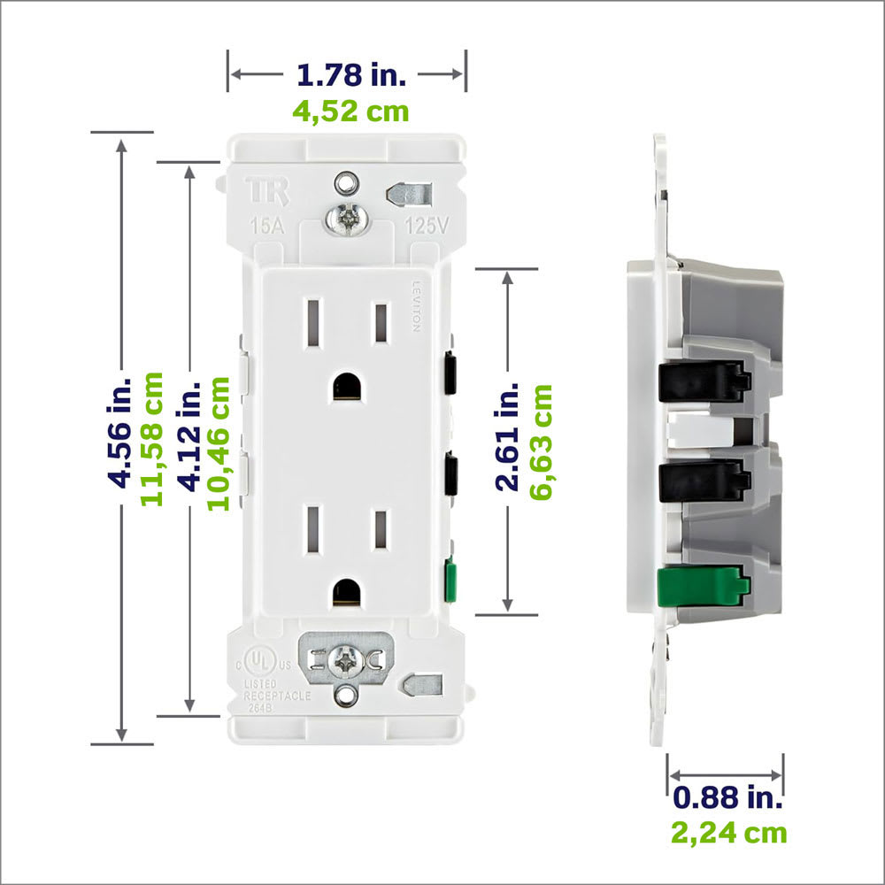 Prise de courant 15 A sécurisée Decora Edge